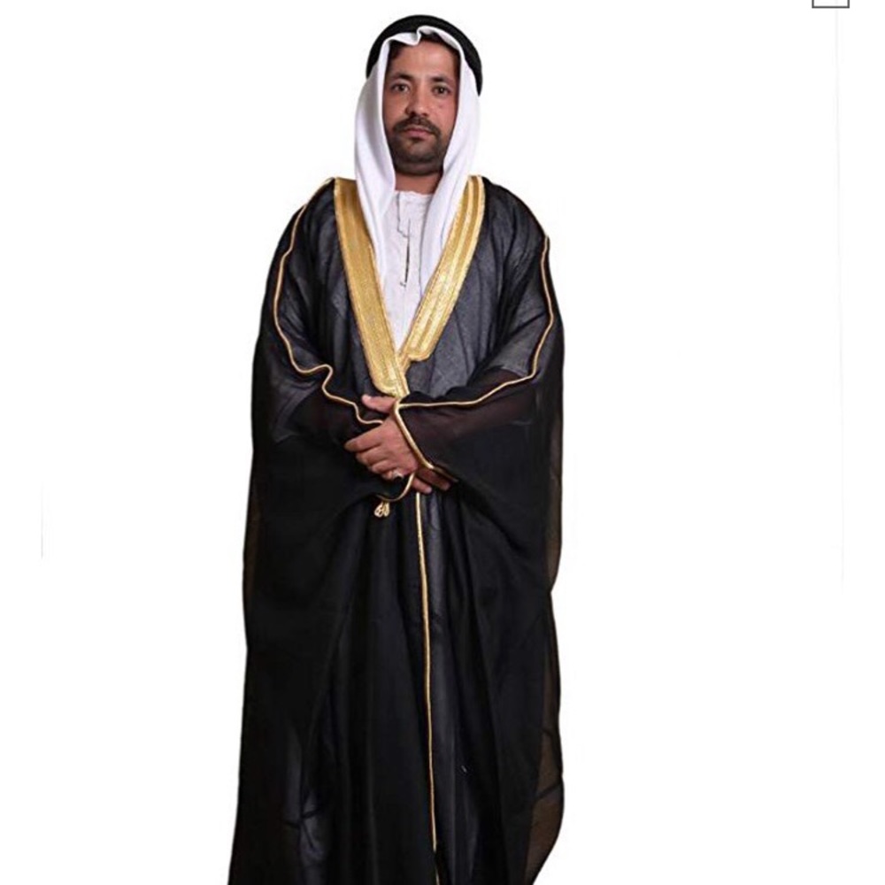 Halloween costume Arabian Thobe Black/Gold